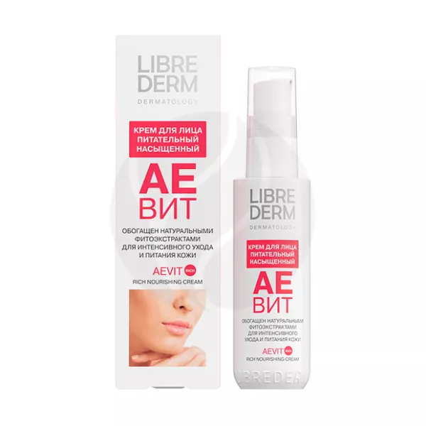 Изображение товара Питательный крем для лица Librederm Vitamins Aevit 50мл — антивозрастной увлажняющий уход