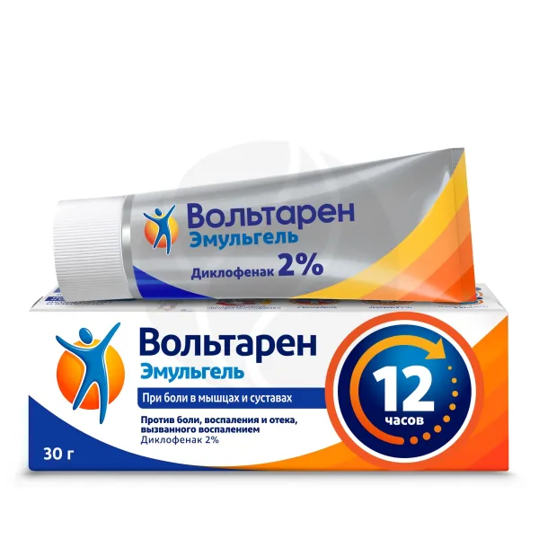 Изображение товара Гель Вольтарен Эмульгель 2% Диклофенак натрия для наружного применения Изображение товара Гель Вольтарен Эмульгель 2% Диклофенак натрия для наружного применения
