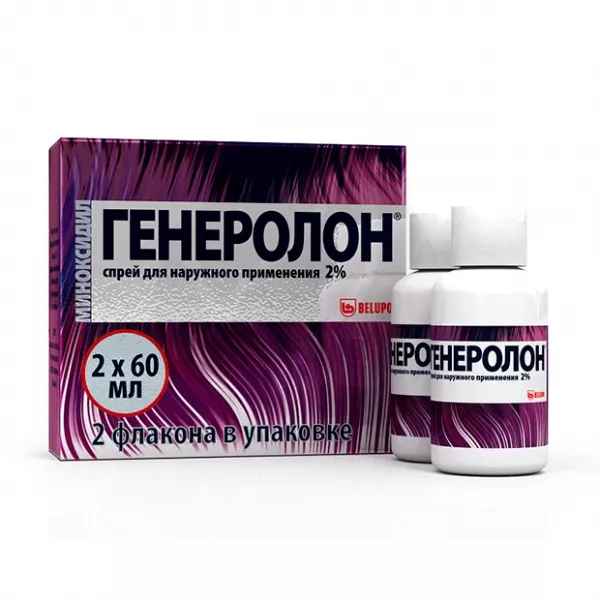 Изображение товара Генеролон спрей 2% для роста волос 60 мл, эффективное средство от облысения