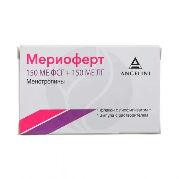 Изображение товара Мериоферт лиофилизат для инъекций 150МЕ ФСГ+150МЕ ЛГ, №1