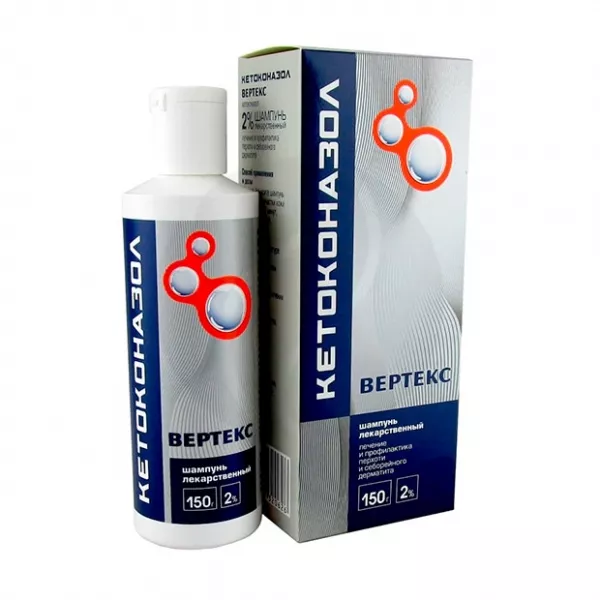 Изображение товара Кетоконазол Вертекс шампунь 2% лекарственный 150г для борьбы с грибком и перхотью