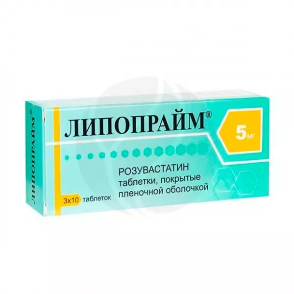 Изображение товара Липопрайм таблетки покрыт. п/о 5мг, №30 Изображение товара Липопрайм таблетки покрыт. п/о 5мг, №30