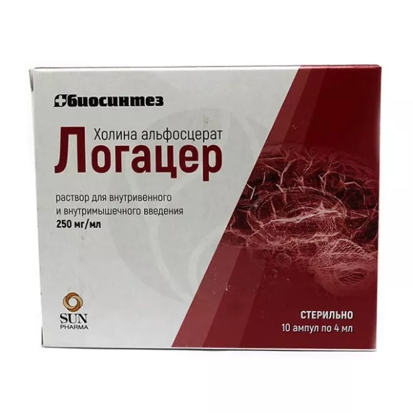 Изображение товара Логацер раствор 250мг/мл 4 мл для внутривенного и внутримышечного введения, 10 ампул