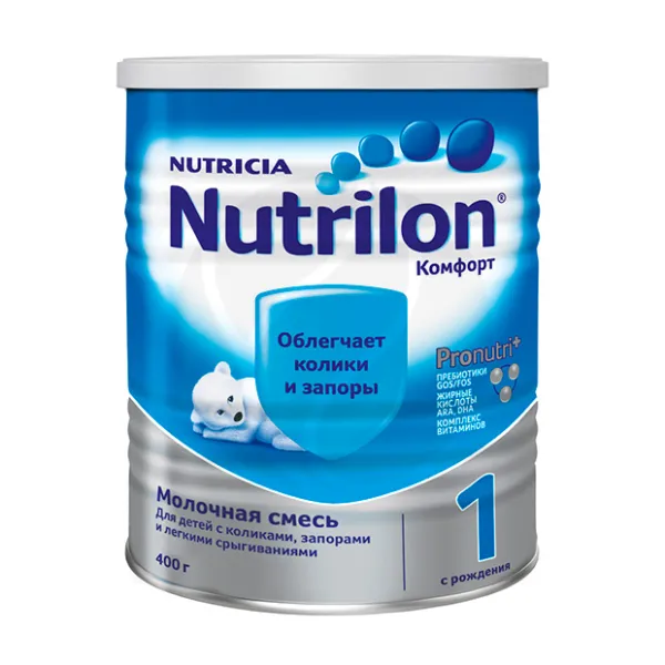 Изображение товара Nutrilon Комфорт 1 сухая молочная смесь для детей с 0+ 400 г Изображение товара Nutrilon Комфорт 1 сухая молочная смесь для детей с 0+ 400 г