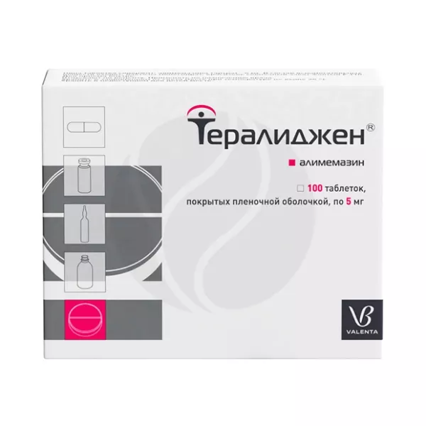 Изображение товара Тералиджен таблетки покрытые 5мг №100 против аллергии рот