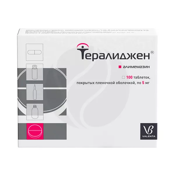 Изображение товара Тералиджен таблетки покрыт. п/о 5мг, №100 Изображение товара Тералиджен таблетки покрыт. п/о 5мг, №100