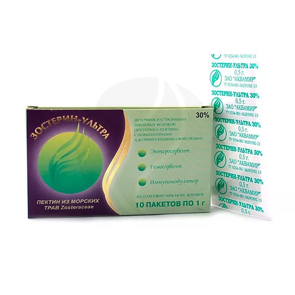 Изображение товара Зостерин Ультра 30 порошок для приготовления раствора 1г №10 Изображение товара Зостерин Ультра 30 порошок для приготовления раствора 1г №10