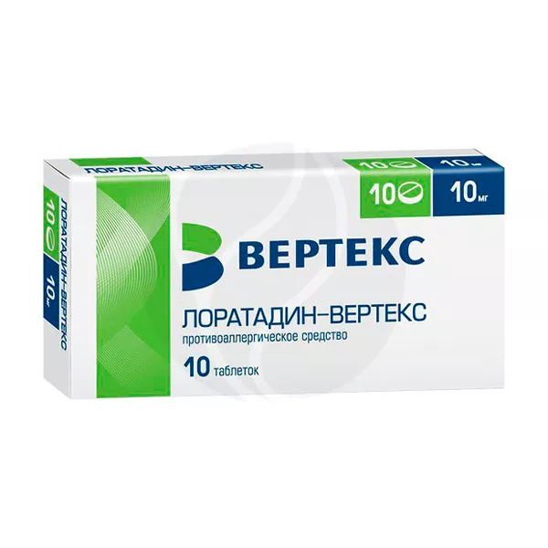 Изображение товара Лоратадин-Вертекс таблетки 10мг, №10 Изображение товара Лоратадин-Вертекс таблетки 10мг, №10