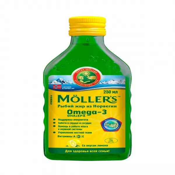 Рыбий жир Меллер масло д/приема внутрь с лимонным вкусом, 250мл