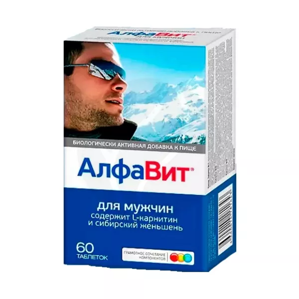 Изображение товара Алфавит Для мужчин таблетки No60 - витамины и минералы для мужского здоровья