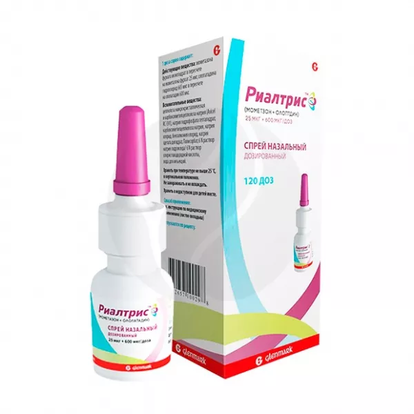Изображение товара Риалтрис спрей назальный 25мкг+600мкг для аллергического ринита