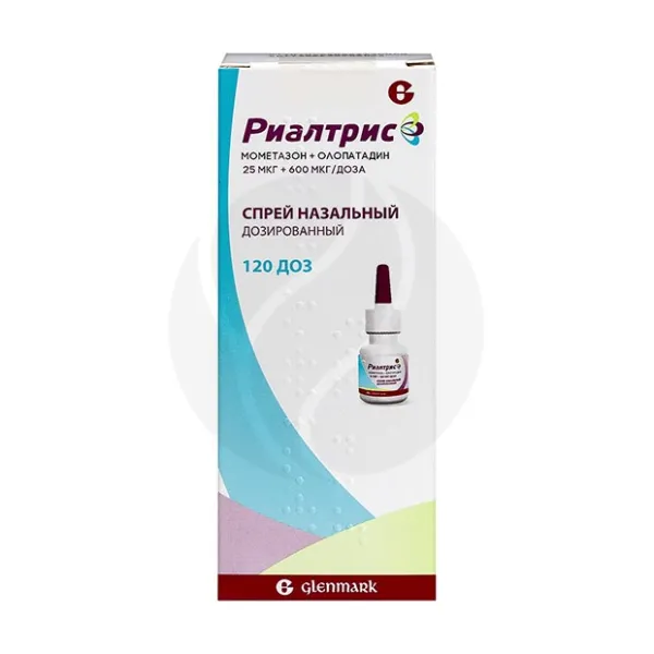 Изображение товара Риалтрис спрей назальный 25мкг+600мкг для аллергического ринита
