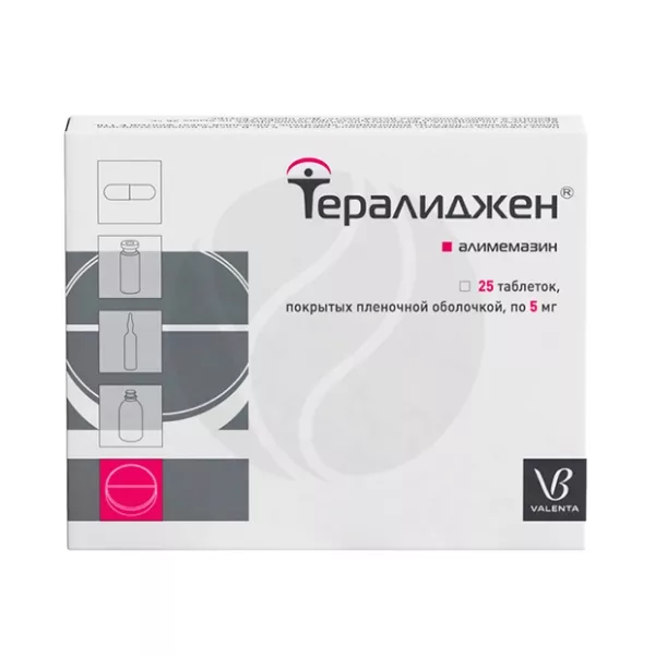 Изображение товара Тералиджен таблетки покрыт. п/о 5мг, №25 Изображение товара Тералиджен таблетки покрыт. п/о 5мг, №25