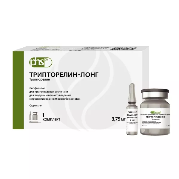 Трипторелин-лонг лиофилизат д/пригот.сусп. д/инъекций + растворитель 3,75мг, №1