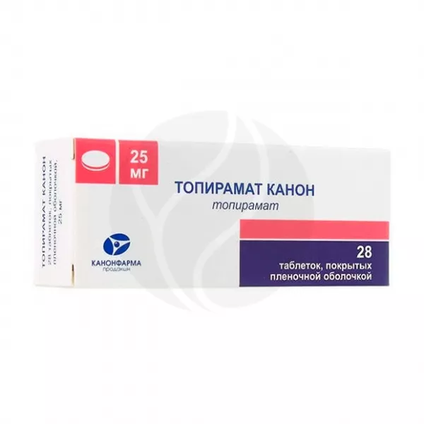Изображение товара Топирамат Канон таблетки покрыт. п/о 25мг, №28