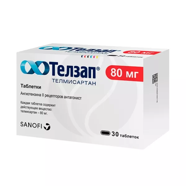 Изображение товара Телзап таблетки 80мг 30 штук для контроля гипертензии и сердечно-сосудистых заболеваний Изображение товара Телзап таблетки 80мг 30 штук для контроля гипертензии и сердечно-сосудистых заболеваний