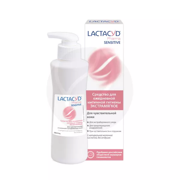 Изображение товара Средство для интимной гигиены Lactacyd Pharma Sensitive 250 мл для чувствительной кожи Изображение товара Средство для интимной гигиены Lactacyd Pharma Sensitive 250 мл для чувствительной кожи