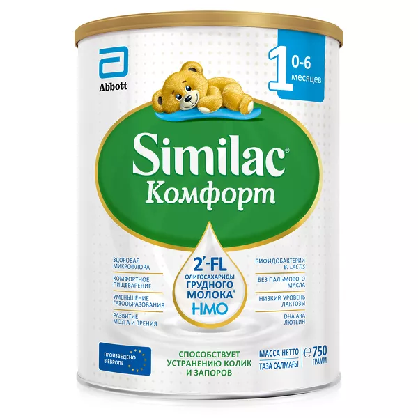 Изображение товара Similac Комфорт 1 сухая молочная смесь для детей 0-6 месяцев 750г Испания Изображение товара Similac Комфорт 1 сухая молочная смесь для детей 0-6 месяцев 750г Испания