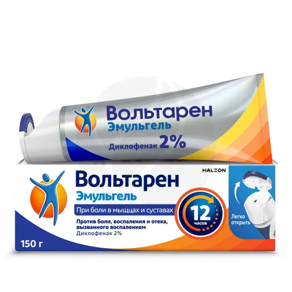 Изображение товара Гель 2% Вольтарен Эмульгель - диклофенак натрия для наружного применения Изображение товара Гель 2% Вольтарен Эмульгель - диклофенак натрия для наружного применения