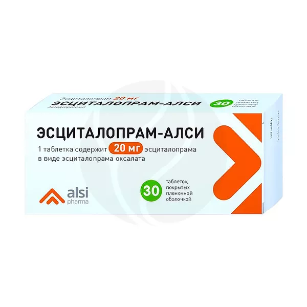 Изображение товара Эсциталопрам Алси таблетки покрыт. п/о 20мг, №30