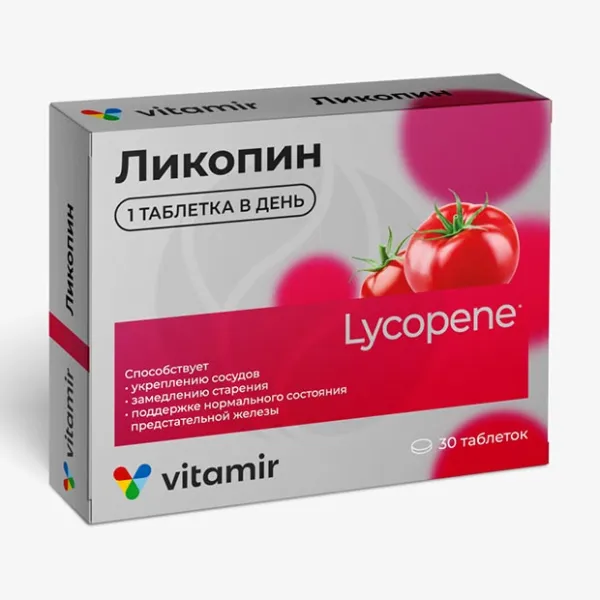 Изображение товара Vitamir Ликопин таблетки покрыт. п/о 10мг, №30