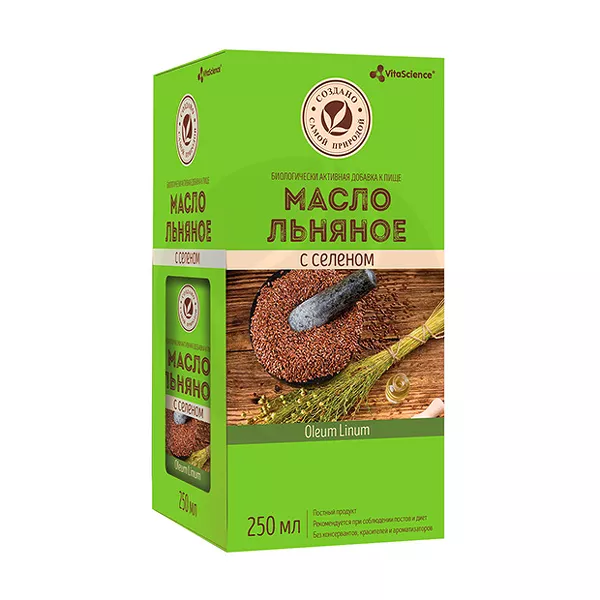Изображение товара Vitascience Льняное масло с селеном для внутреннего приема 250мл