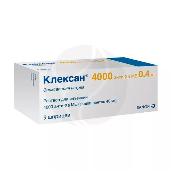 Изображение товара Клексан раствор для инъекций 4000 анти-Ха МЕ в шприце, 0,4 мл, Россия