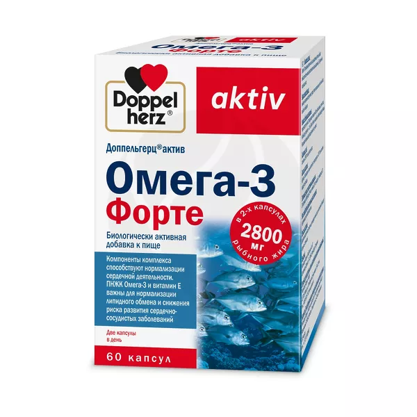 Изображение товара Омега-3 Форте Доппельгерц Капсулы 60 шт Изображение товара Омега-3 Форте Доппельгерц Капсулы 60 шт