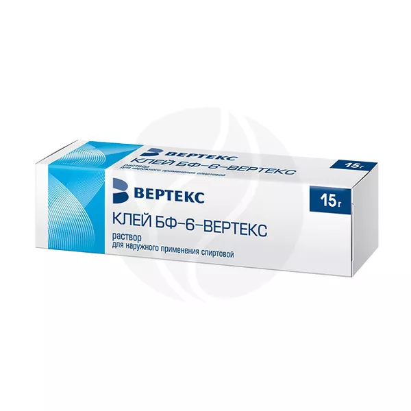 Изображение товара Клей БФ-6 Вертекс раствор д/наружн. прим., 15г