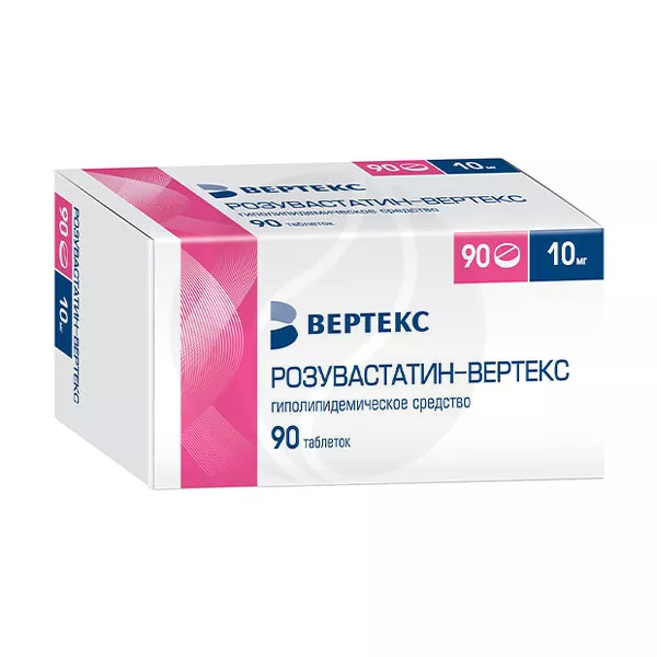 Изображение товара Липидный модификатор Розувастатин 10 мг Вертекс - снижение холестерина Изображение товара Липидный модификатор Розувастатин 10 мг Вертекс - снижение холестерина