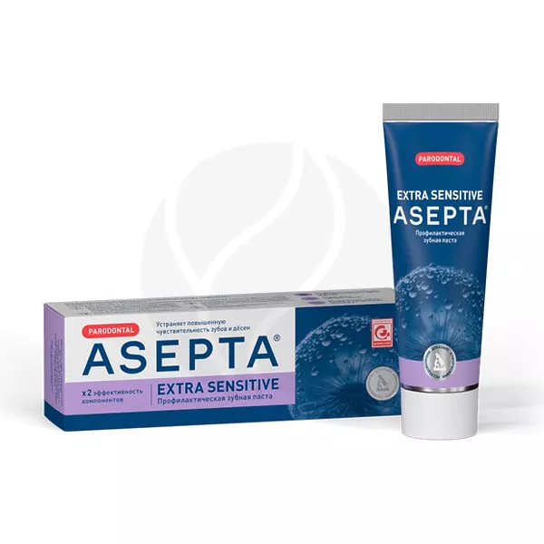 Изображение товара Asepta Пародонт Extra Sensitive профилактическая зубная паста при повышенной чувствительности зубов и десен, 75мл Изображение товара Asepta Пародонт Extra Sensitive профилактическая зубная паста при повышенной чувствительности зубов и десен, 75мл