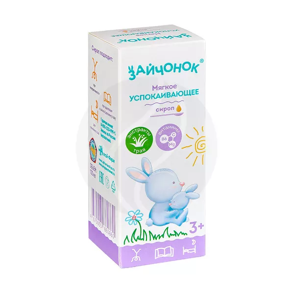 Изображение товара Зайчонок Мягкое успокаивающее сироп для детей с 3 лет, 100мл Изображение товара Зайчонок Мягкое успокаивающее сироп для детей с 3 лет, 100мл