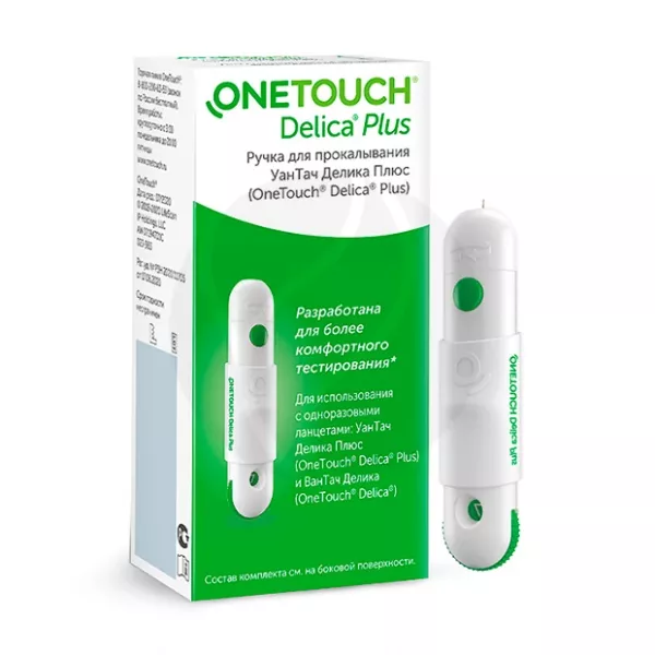 Изображение товара Ручка для прокалывания OneTouch Delica Plus с 13 уровнями глубины и стерильными ланцетами