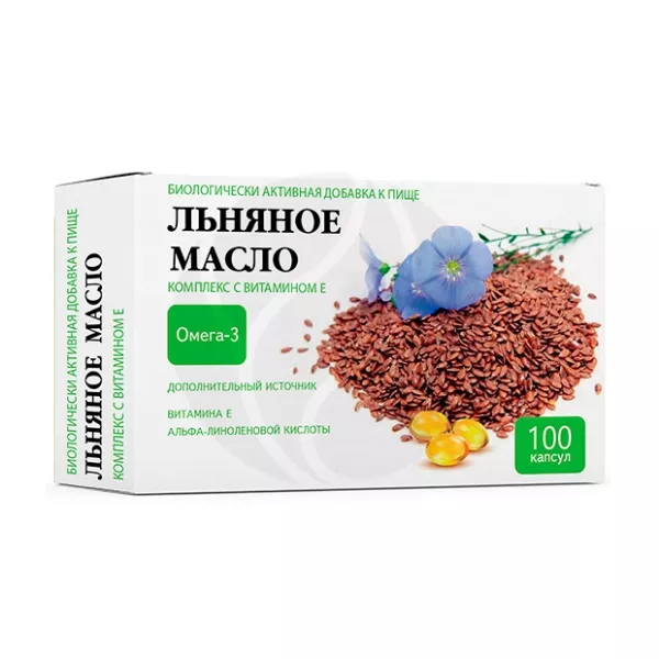 Изображение товара Vitascience Льняное масло с витамином Е капсулы, №100