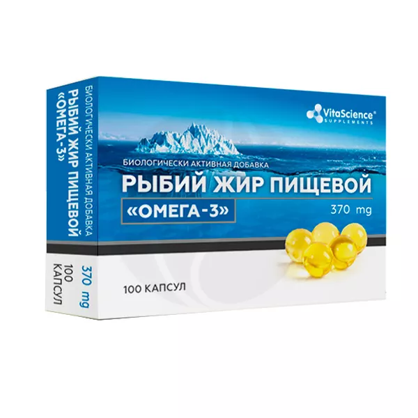 Изображение товара Vitascience Омега -3 Рыбий жир пищевой капсулы 100 штук