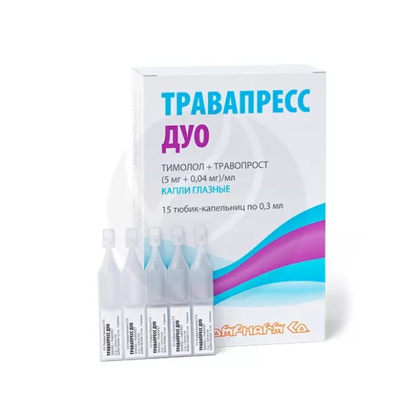 Изображение товара Травапресс Дуо капли глазные 5мг/мл+0,04мг/мл, 0,3мл №15 тюб-кап.