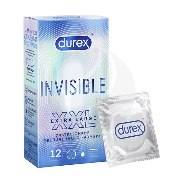 Изображение товара Durex Invisible XXL ультратонкие презервативы 190 мм 57 мм Изображение товара Durex Invisible XXL ультратонкие презервативы 190 мм 57 мм