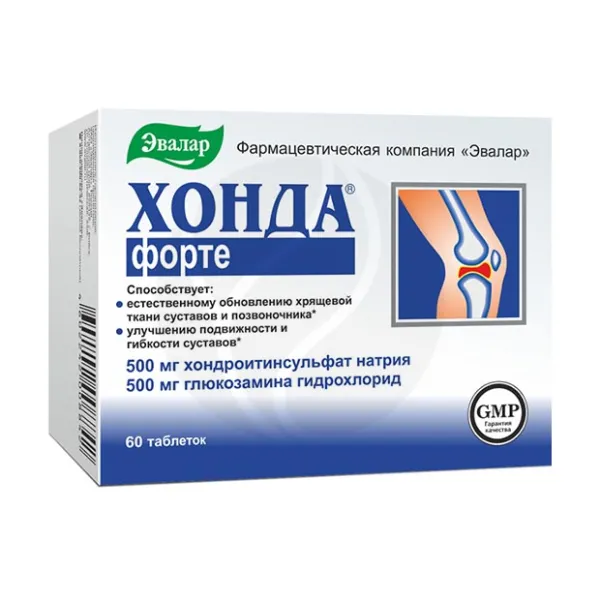 Изображение товара Эвалар Хонда Форте таблетки для суставов 60 штук натуральный комплекс