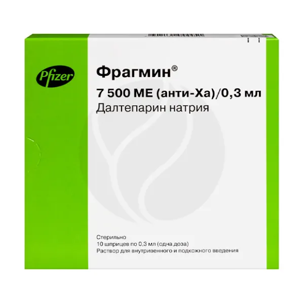 Изображение товара Фрагмин раствор для в/в и п/к введения 7500МЕ №10 Бельгия