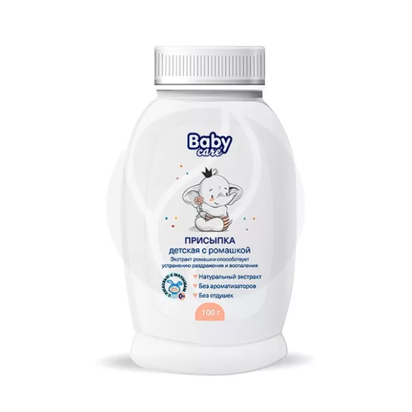Изображение товара Baby Care присыпка детская с экстрактом ромашки (0+ мес), 100гр