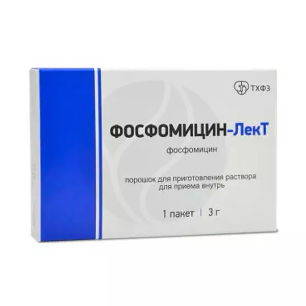 Изображение товара Фосфомицин ЛекТ порошок для приготовления раствора 3г №1 Россия Изображение товара Фосфомицин ЛекТ порошок для приготовления раствора 3г №1 Россия