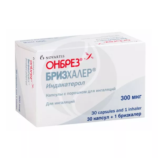 Изображение товара Онбрез Бризхалер капсулы с пор. д/ингал. 300мкг, №30+ингалятор