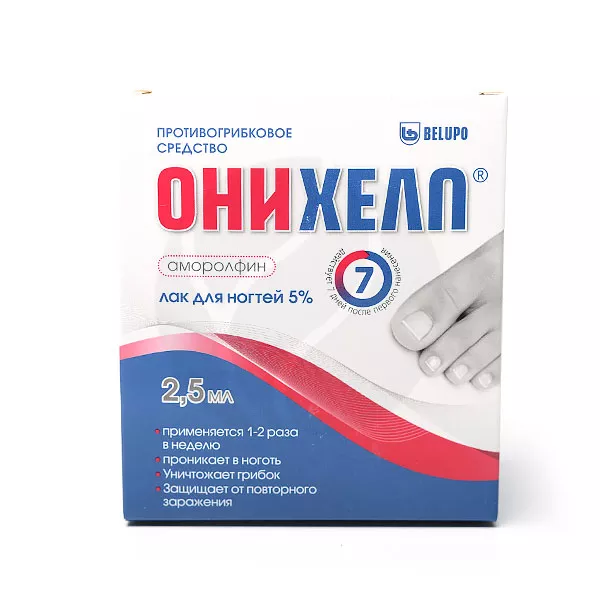 Изображение товара Онихелп лак для ногтей лекарственный 5%, 2,5мл Изображение товара Онихелп лак для ногтей лекарственный 5%, 2,5мл