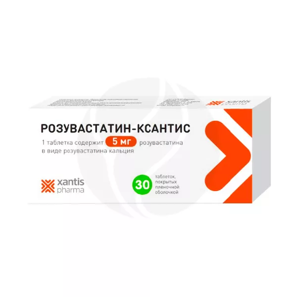 Изображение товара Розувастатин Ксантис таблетки покрытые 5мг, 30 шт.