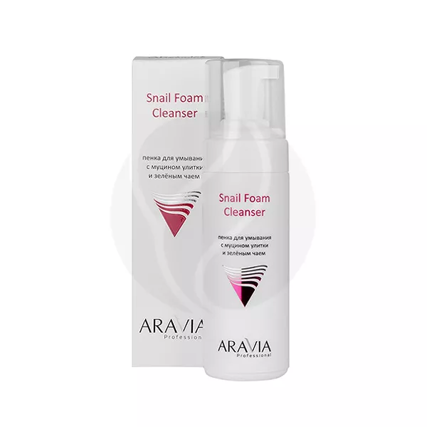 Изображение товара Aravia Professional пенка очищающая для умывания с муцином улитки и зеленым чаем, 160мл Изображение товара Aravia Professional пенка очищающая для умывания с муцином улитки и зеленым чаем, 160мл