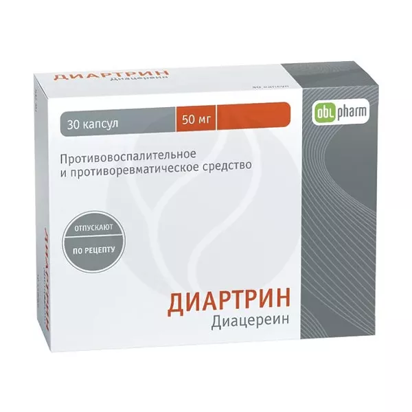 Изображение товара Диартрин капсулы 50мг №30 для лечения остеоартроза суставов