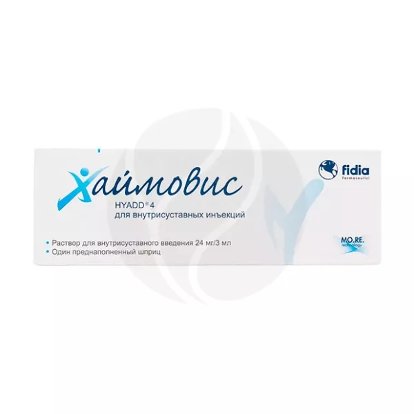 Изображение товара Хаймовис раствор для внутрисуставного введения 24мг/3мл 1 штука