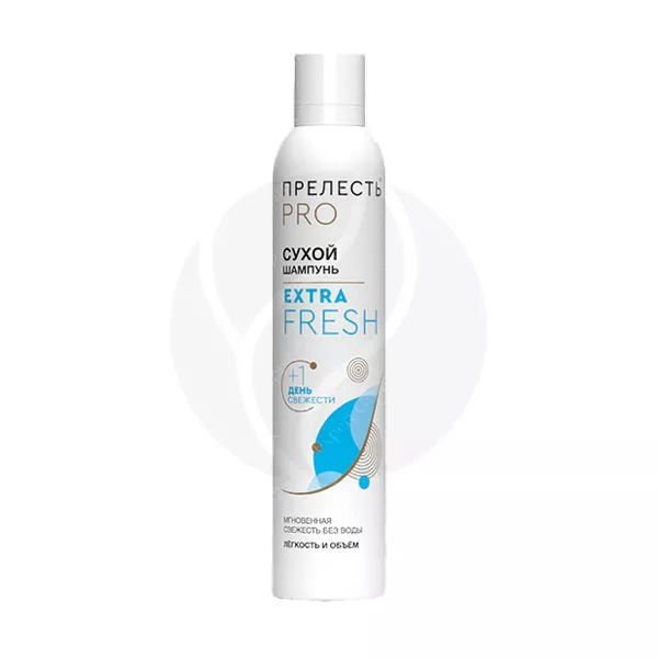 Изображение товара Сухой шампунь Прелесть Extra Fresh для быстрого освежения волос Изображение товара Сухой шампунь Прелесть Extra Fresh для быстрого освежения волос