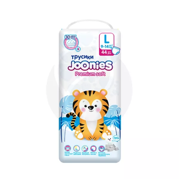 Изображение товара Подгузники-трусики Joonies Premium Soft размер L 44 шт для активных малышей
