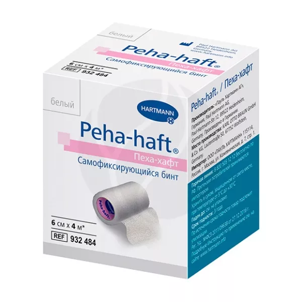 Изображение товара Hartmann Peha-Haft самофиксирующийся бинт компрессионный белый, (4м*6 см)